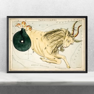 Steinbock Poster Print - Vintage Sternzeichen - Horoskop Poster - Astrologie Print - Sternbild Sternbild - Steinbock Sternzeichen Sternbild - Sternzeichen Sternbild