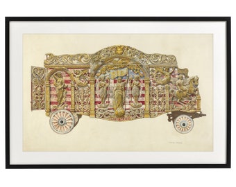 1938 Circus Wagon Print: Frank M. Keane Watercolor Painting