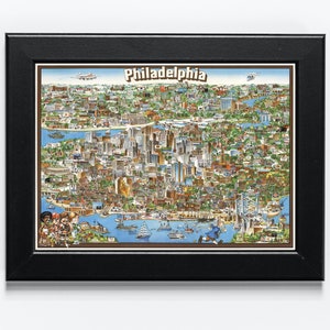1980 Philadelphia Karte - Vintage Pennsylvania Karte - Philadelphia Poster Print - Pictorial Pennsylvania Art - Bunte Wanddruck Poster Kunst