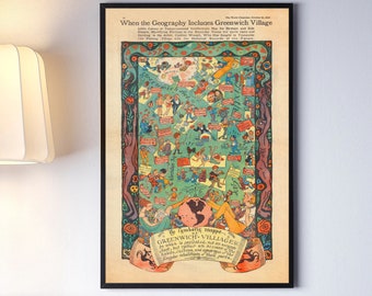 1922 Greenwich Village Map Print: Vintage Pictorial NYC Art