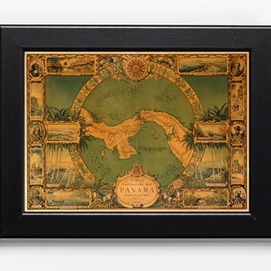 1930 Karte von Panama - Vintage Pictorial Panama Karte - Canal Zone Print - PanamaKanal Poster Karte - Wand Kunstdruck - Alte Landkarten DruckKunst