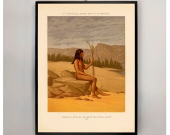 Mohave Indian Art Print: 1889 Native American Sketch