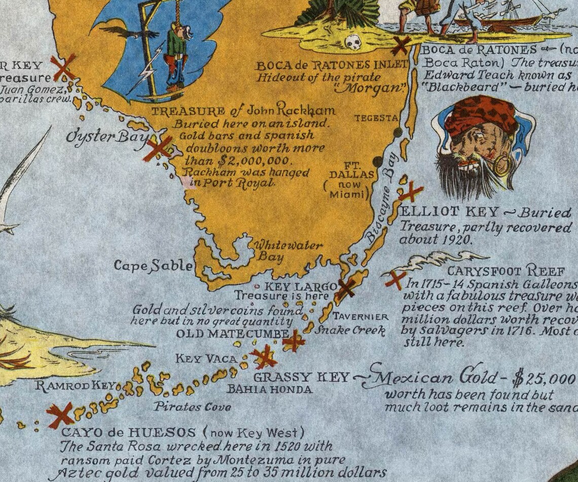 Old Florida Pirate Treasure Maps - Il 1140xN.3215525093 657y 