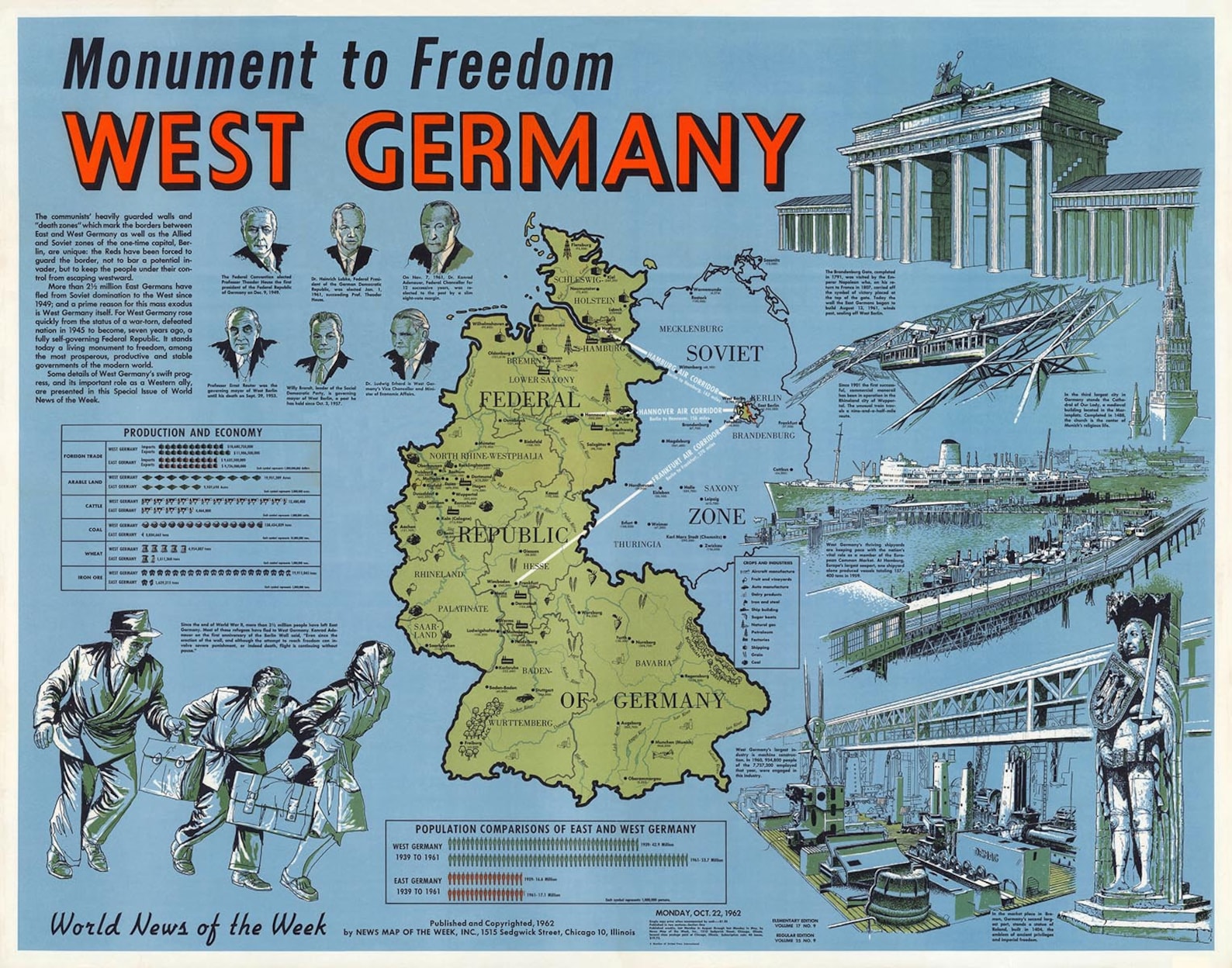 1962 West Germany Map West Berlin Map Berlin Poster Etsy