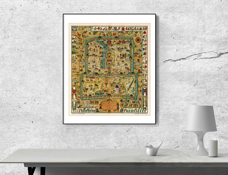 1936 Beijing Map Art Print: Vintage Chinese Wall Decor - Etsy