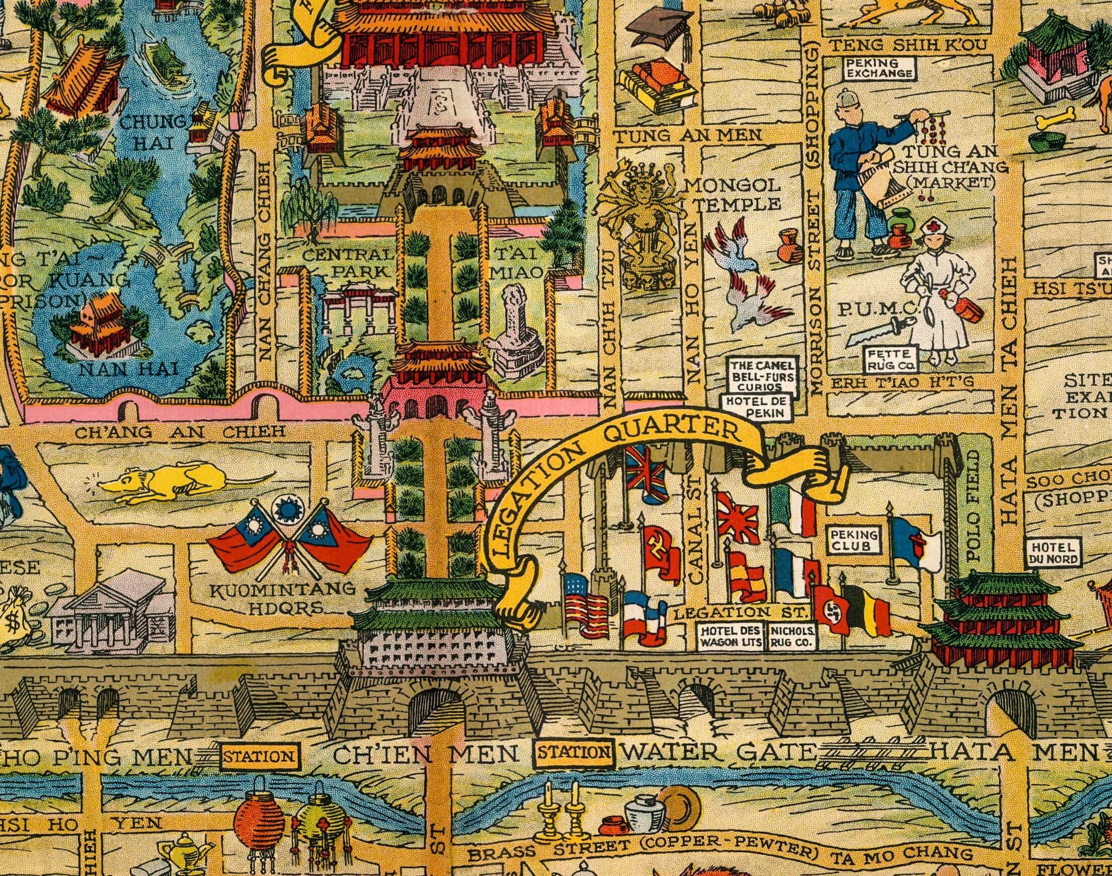 1936 Beijing Map Art Print: Vintage Chinese Wall Decor - Etsy