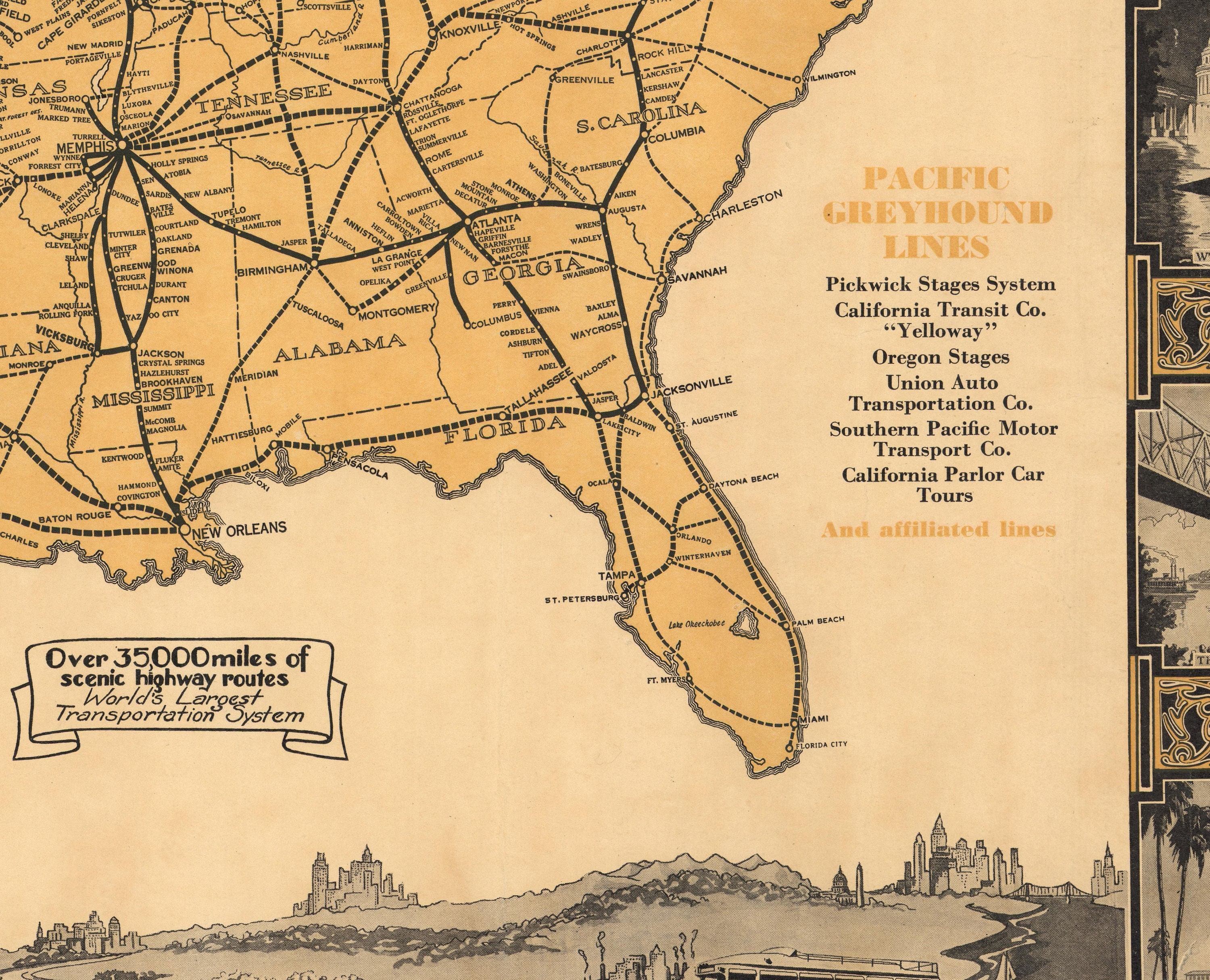 1935 Vintage United States Map Transcontinental Routes of USA Map Poster Vintage Map Wall Art