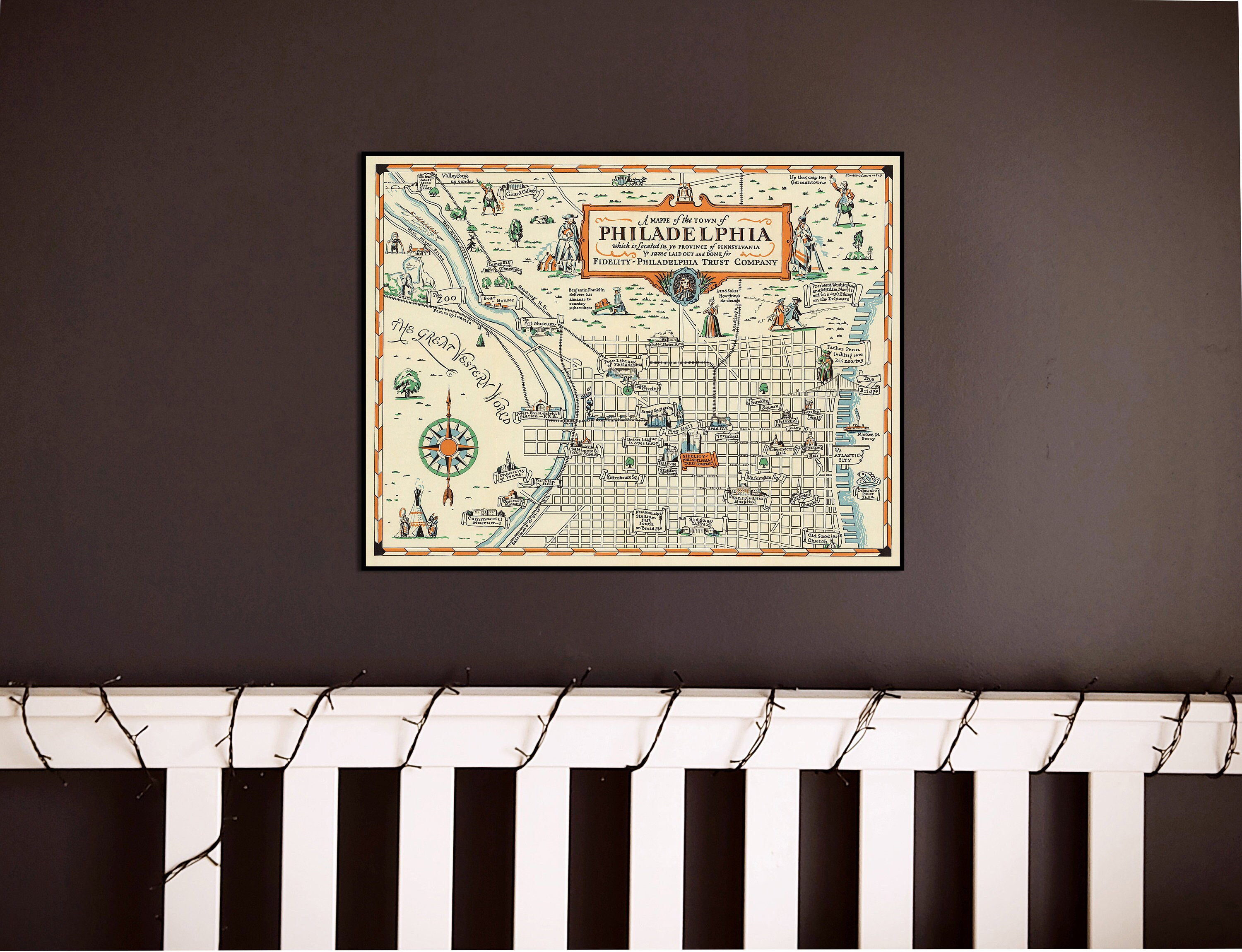 1940 Philadelphia Map - Philadelphia Poster Print - Philadelphia Wall Art - Pennsylvania Map Poster - Vintage Map Wall Art - Old Maps Prints