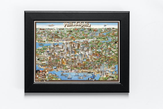 1980 Philadelphia Map Vintage Pennsylvania Map 