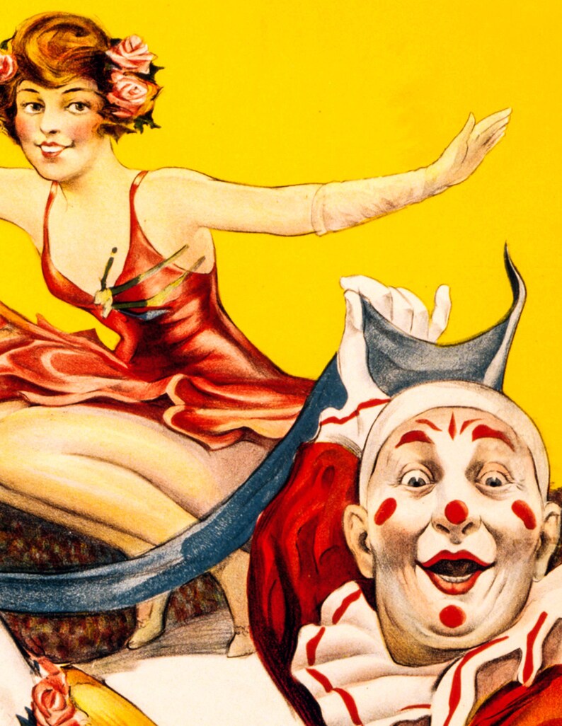 1920 Circus Poster Vintage Gentry Bros Circus Print Clown Poster Print Art Retro Circus Giclée Art Carnaval Decor Circus Wall Print image 5