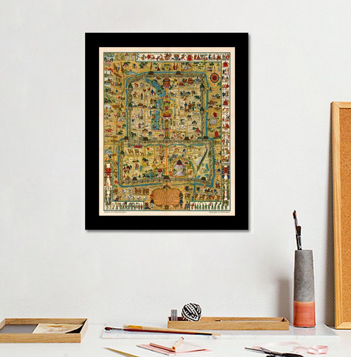 1936 Beijing Map Art Print: Vintage Chinese Wall Decor - Etsy