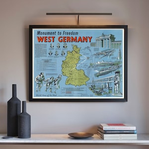 1962 West Deutschland Karte - West Berlin Karte - Berlin Poster - Deutschland Wandkunst - Vintage Bildkarte - Lehrposter - Europa Karte Kunst