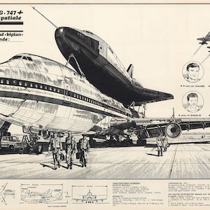 1977 Boeing 747 Print Space Shuttle Poster Nasa Enterprise Poster ...