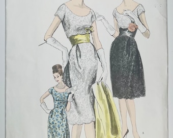 Vintage Vogue Couturier Design no 1002 Kleid Stola und Slip Schnittmuster Büste 38 "