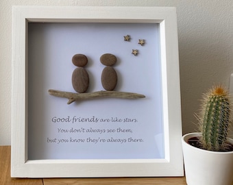 Personalised Good Friends Pebble Picture Frame.