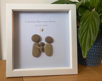 Personalised New Baby Pebble Picture Frame.