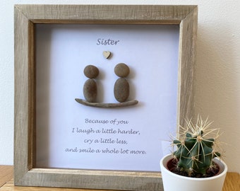 Personalised Sister, Bestie, Special Friend Pebble Picture Frame for all occasions.