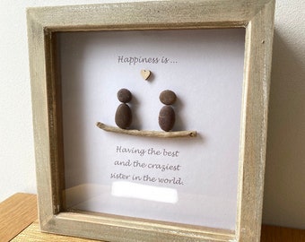 Personalised Sister, Bestie, Best Friend, Special Friend Pebble Picture Frame for all occasions.