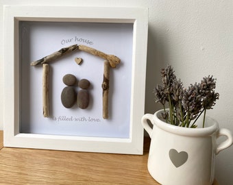 Personalised Our House Is Filled With Love Pebble Picture Frame.