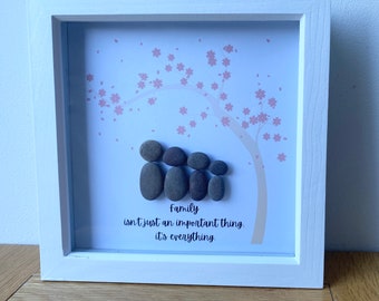 Personalised 'Family isn't the important thing, it's everything' Pebble Picture Frame.