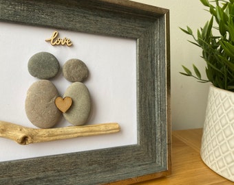 Personalised ‘Love’ Pebble Picture Frame for all Occasions - Valentine’s Day, Mothers Day etc.
