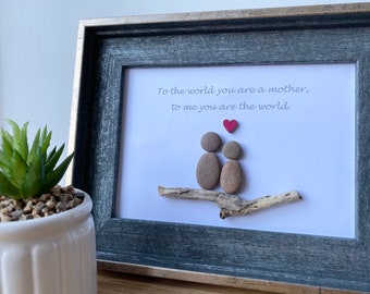 Personalised 'You are the World' Pebble Picture Frame perfect for a Birthday, Mother’s Day, Christmas etc.