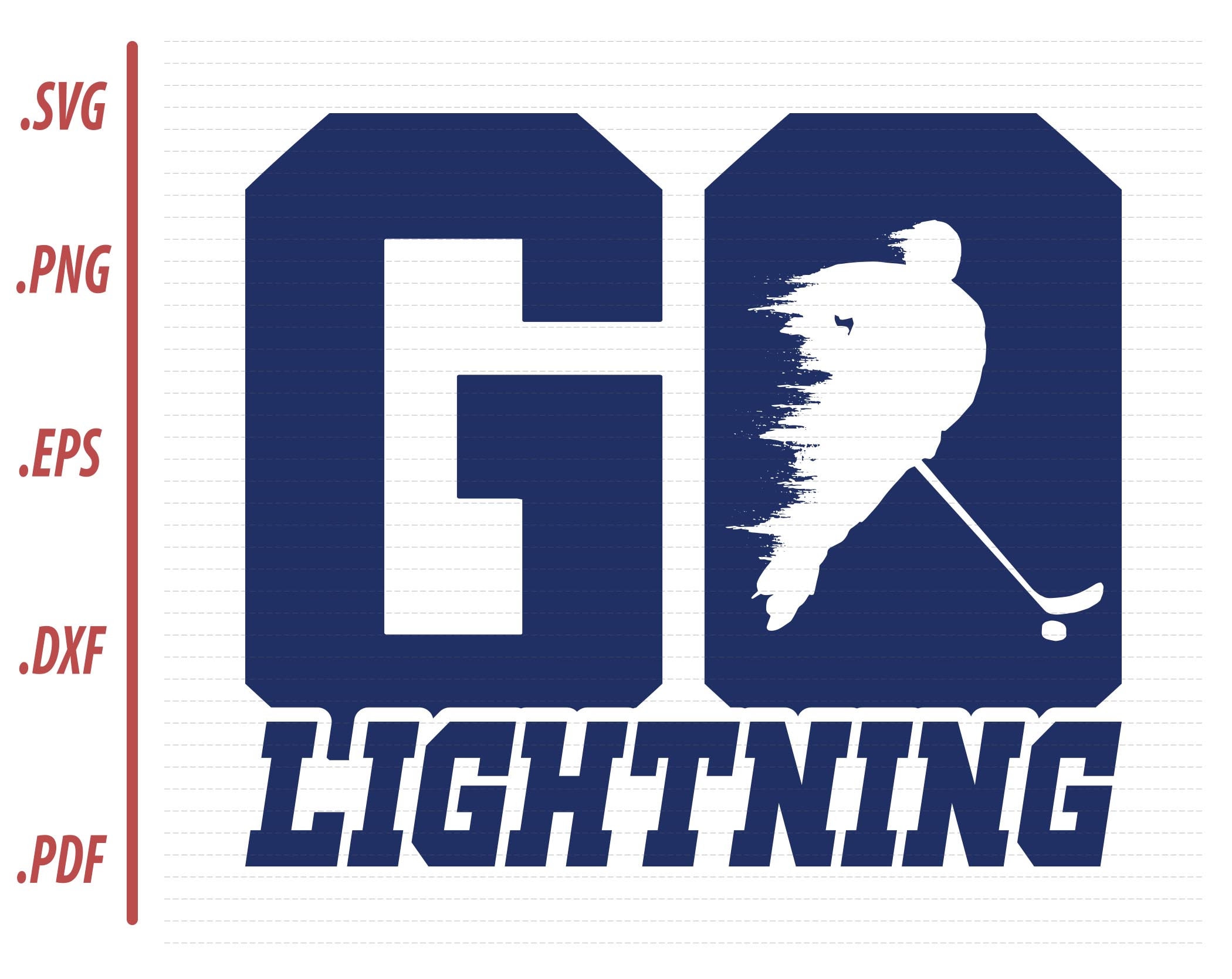Go Lightning Hockey Player SVG Hockey Fan SVG Lightning Etsy