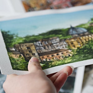 Paesaggio abbozzato ad acquerello personalizzato, regalo personale unico / sentimentale.