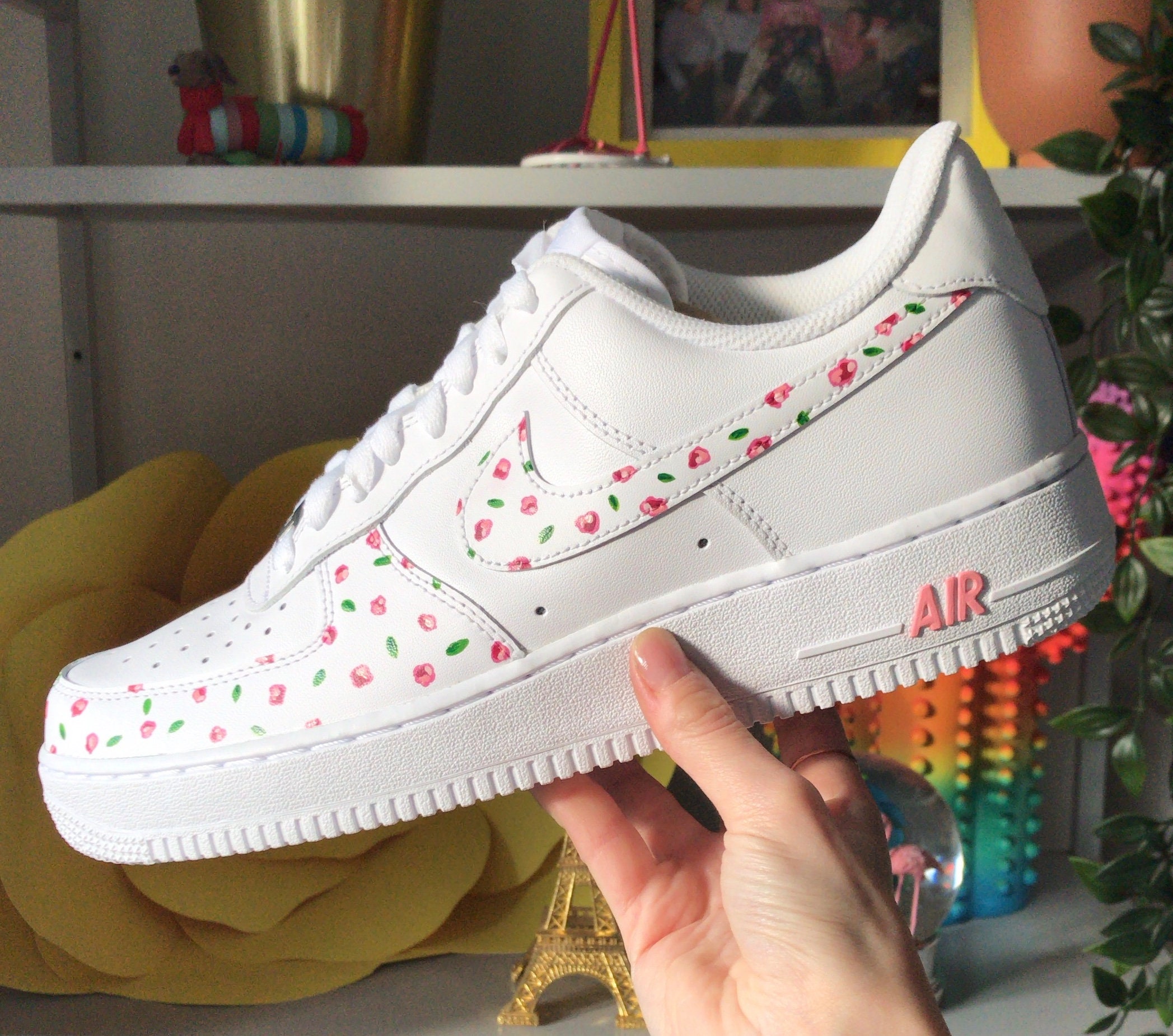 Custom Hand Painted Personalised Nike Air Force 1 Pink & | Etsy