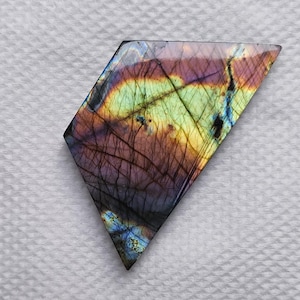 Flashy Labradorite Gemstone Cabochon, Jewelry Making (60x30x7MM, 125.00Ct)