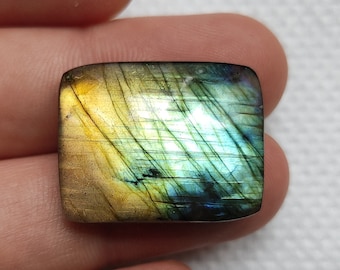 Labradorite Gemstone Labradorite Cabochon Blue Labradorite Multi Labradorite Gemstone For Jewelry Making Rectangle Shape 24X20X7MM 37.00 Cts