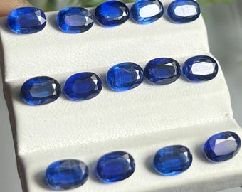 Faceted Oval Kyanite Gemstone, AAA+ Quality, (7x5mm)