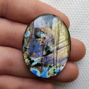 Natural Labradorite Purple Labradorite Loose Gemstone Labradorite Cabochon Multi Labradorite  Gemstone For Jewelry Making 41X31X7MM 88.40Cts
