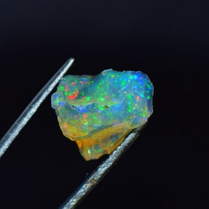 Opal Raw, Natural Ethiopian Opal Raw, AAA Quality Opal Raw, Opal Crystal Raw, Multi Fire Opal Raw, Welo Fire Opal Raw 13X12X10MM 5.80 Cts.