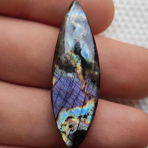 Natural Labradorite Purple Labradorite Loose Gemstone Labradorite Cabochon Multi Labradorite  Gemstone For Jewelry Making 40X14X5MM 25.50Cts