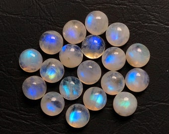 AAA Rainbow Moonstone Cabochon, Natural Gemstone (6x6MM)