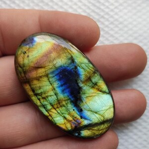 Labradorite Gemstone Natural Labradorite Purple Labradorite Loose Gemstone Labradorite Cabochon Jewelry Making Oval Shape 51X30X8MM 109.00Ct