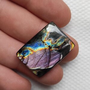 Natural Labradorite Purple Labradorite Loose Gemstone Labradorite Cabochon Multi Labradorite  Gemstone For Jewelry Making 26X19X7MM 39.80Cts