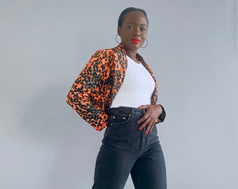 Blazer a medida de Ankara, chaqueta con estampado africano de cera, abrigo bohemio llamativo, blazer elegante e informal.