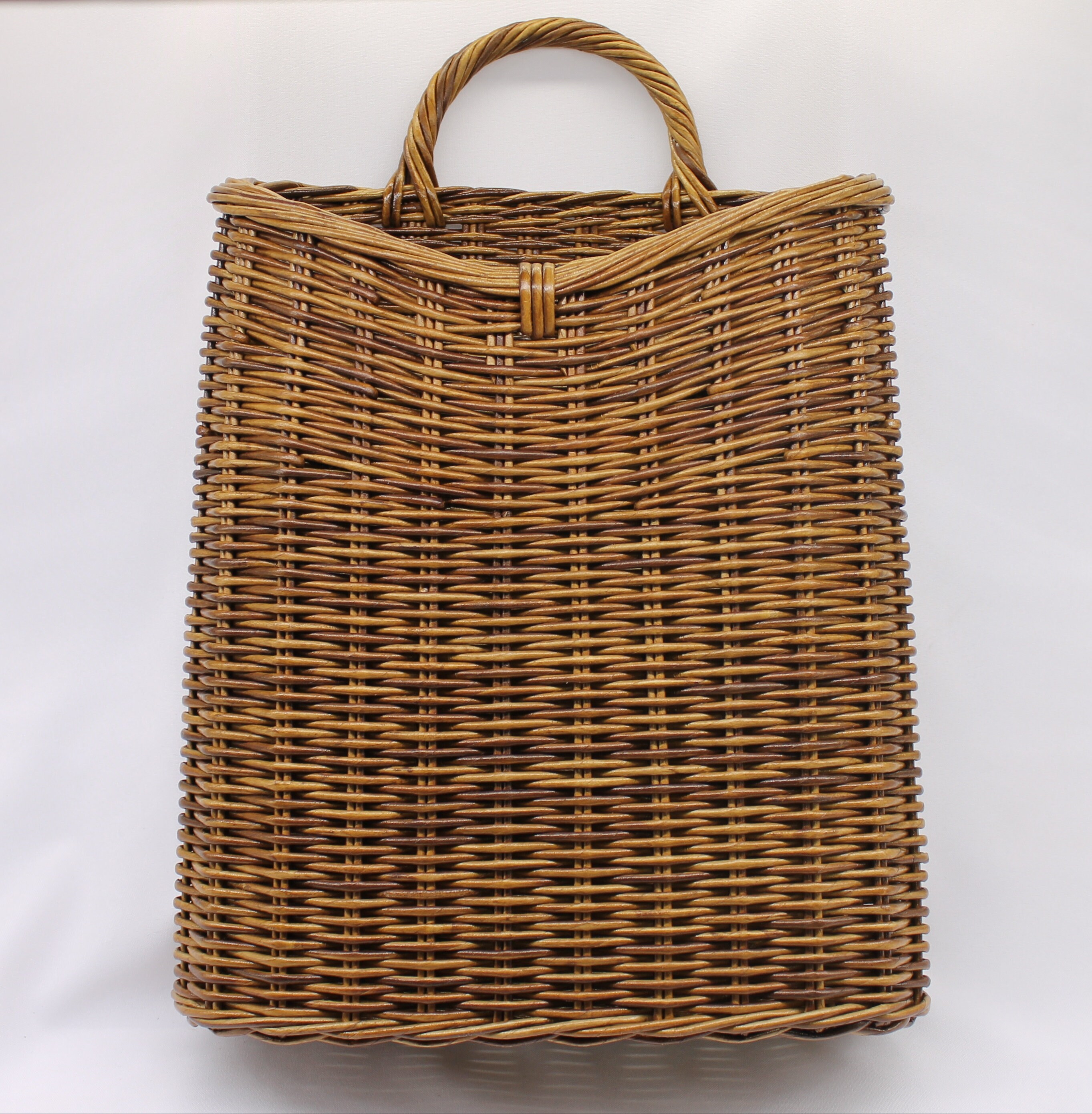 Hanging Large Wicker Basket With Handle Golden Brown Flower Etsy