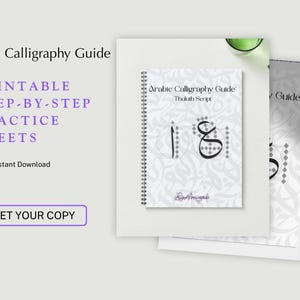 Guía de caligrafía árabe Thuluth para principiantes / Descarga digital / Hojas de práctica paso a paso / Aprende caligrafía árabe imprimible