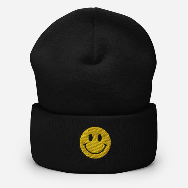 ACID HOUSE BEANIE Embroidery | Smile Face hat | Techno hat | Dj beanie | Party hat| Electronic music | Rave beanie | After party |