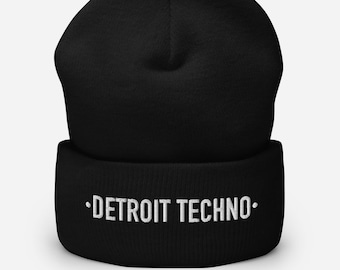 DETROIT TECHNO BEANIE Embroidery | Techno hat | Dj beanie | Party | Electronic music | Rave | After party | Acid house