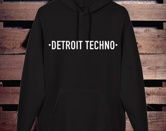 Detroit Techno Felpa con cappuccio / Felpa con cappuccio Techno / Party / Musica elettronica / Rave / Musica techno / Musica acid house / Eco friendly
