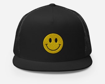 Music Electronics Dance 80-90 Snapback Cap with Smile Hat Acid House Dj