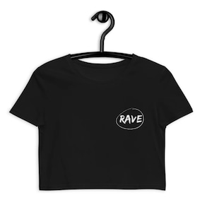 RAVE CROP TOP Techno t-shirt | Rave t-shirt | Electronic music | Dj crop top | Party top | Acid House music t-shirt | Smiley face top