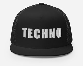 TECHNO CAP EMBROIDERY | Techno hat | Dj cap | Party cap | Electronic music | Rave hat | Festival cap | Unisex Snapback