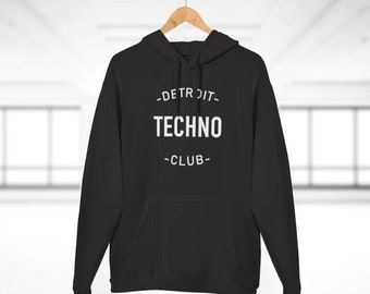 Detroit Techno Club Felpa con cappuccio / Felpa con cappuccio Techno / Party / Musica elettronica / Rave / Musica techno / Musica acid house / Eco friendly