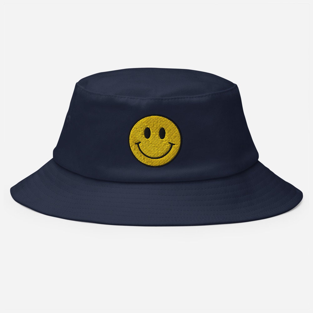 Acid House Smiley Face Bucket Hat | Embroidery | Techno Hat | DJ | Party Cap | Electronic Music | Rave Hat | Festival Cap | Techno | Summer