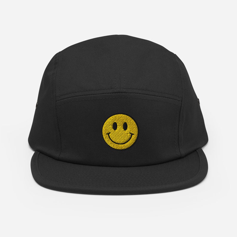 ACID HOUSE SMILEY Face Five Panel Cap Embroidery Techno Etsy